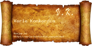 Verle Konkordia névjegykártya